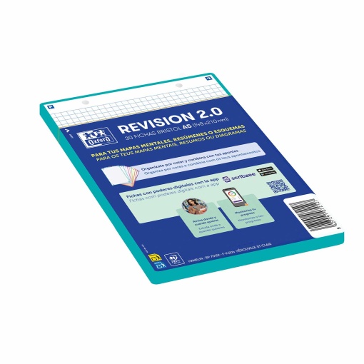 Ficha de Revisão 2.0 A5 Quadriculada OXFORD Ice Mint 30 unidades