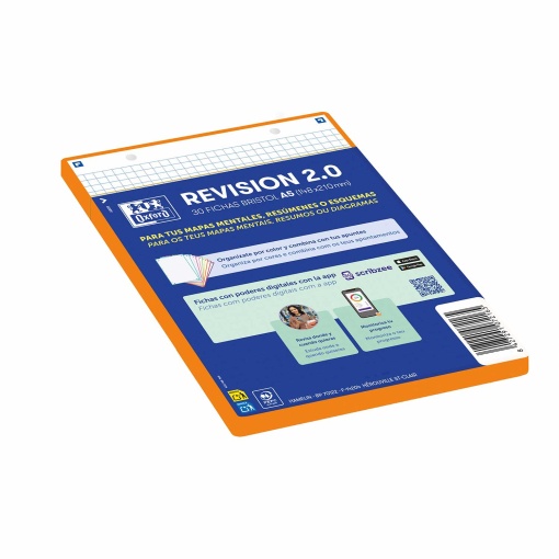 Ficha de Revisão 2.0 A5 Quadriculada OXFORD Laranja 30 unidades