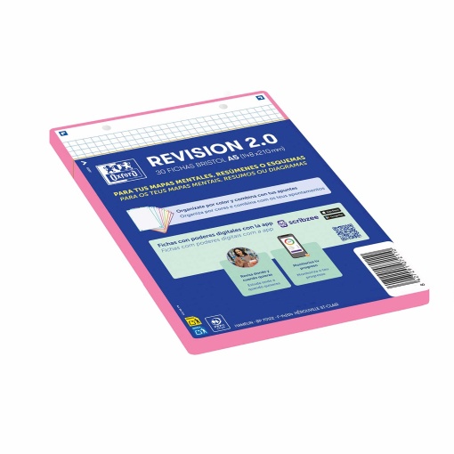 Hoja de repaso 2.0 A5 cuadriculada OXFORD rosa (30 unidades)