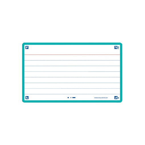 Flashcard 2.0 A7 pautado OXFORD Ice Mint 30 unidades