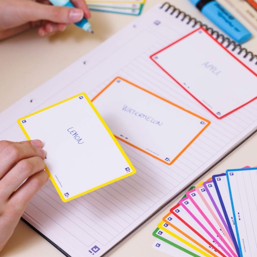 Flashcard 2.0 A7 pautado OXFORD vermelho 30 unidades