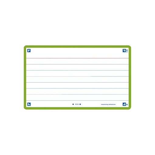 Flashcard 2.0 A7 pautado OXFORD verde 30 unidades