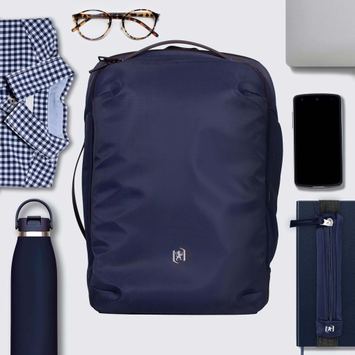 Mochila de viagem OXFORD Identity Executive azul marinho adaptável a trolley