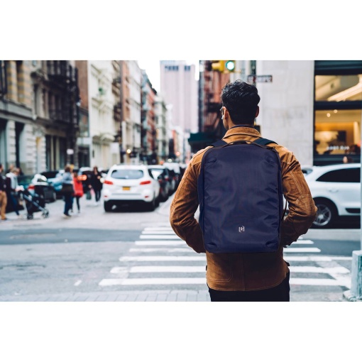 Mochila de viagem OXFORD Identity Executive azul marinho adaptável a trolley