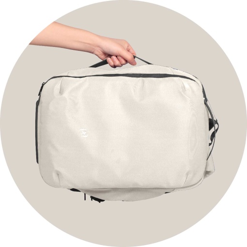 Mochila de viagem OXFORD Identity Executive bege adaptável a trolley