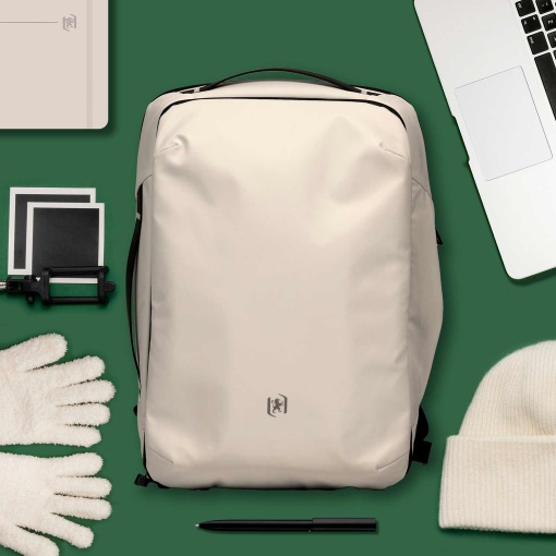 Mochila de viagem OXFORD Identity Executive bege adaptável a trolley