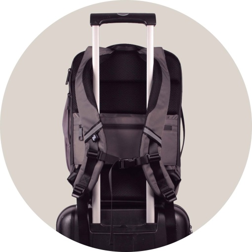 Mochila de viagem OXFORD Identity Executive cinza adaptável a trolley