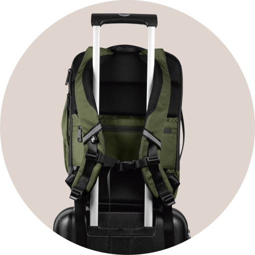 Mochila de viagem OXFORD Identity Executive caqui adaptável a trolley