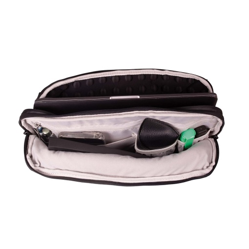 Oxford Identity 15.6" laptop bag, navy blue, trolley compatible.