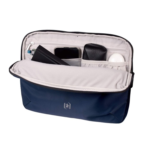 Oxford Identity 15.6" laptop bag, navy blue, trolley compatible.