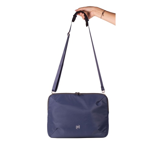 Oxford Identity 15.6" laptop bag, navy blue, trolley compatible.