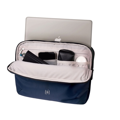 Oxford Identity khaki 15.6" laptop bag, trolley compatible.