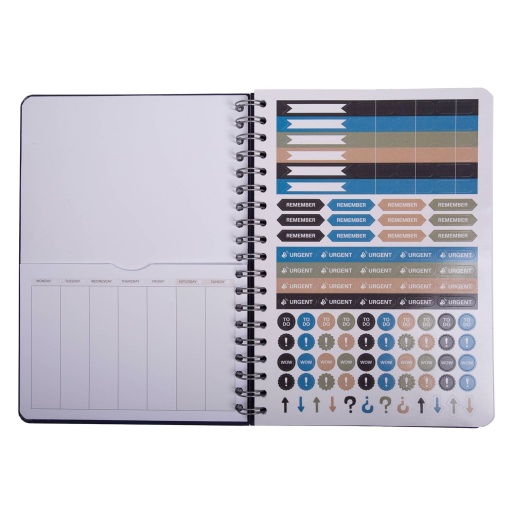 Caderno B5 capa dura espiral OXFORD Identity pontilhado 96 folhas sortido