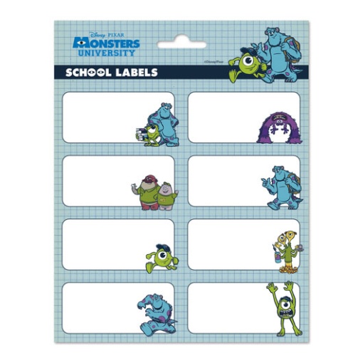 Etiquetas Escolares DISNEY PIXAR Monstros 16 unidades