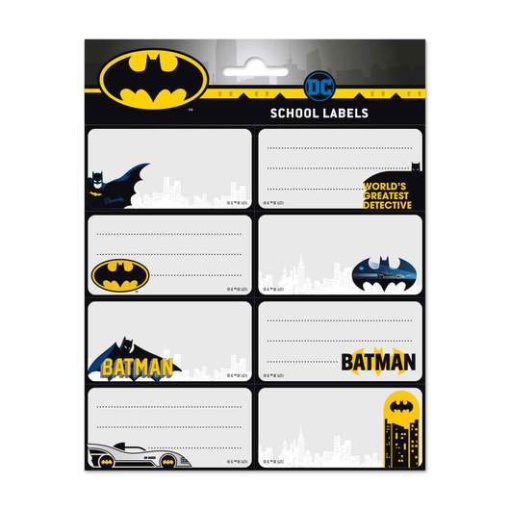 Etiquetas escolares DC Comics Batman caixa com 16 unidades Ele0283
