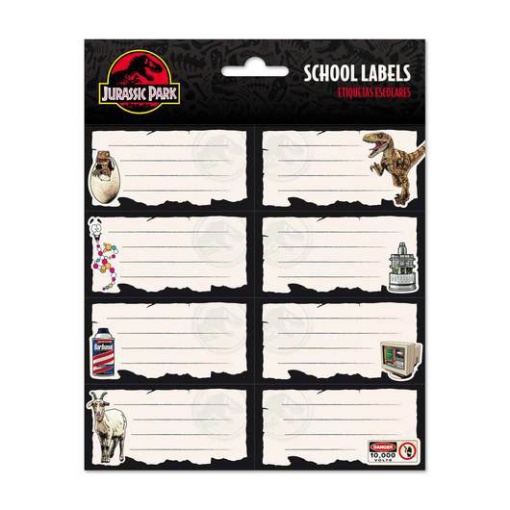 Etiquetas Escolares Jurassic Park 16 unidades