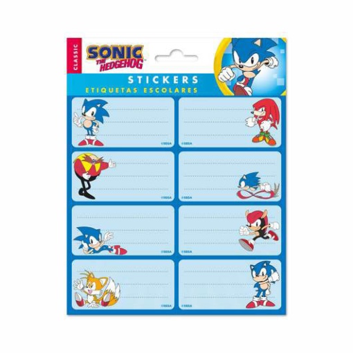Etiquetas Escolares SONIC The Hedgehog 16 unidades