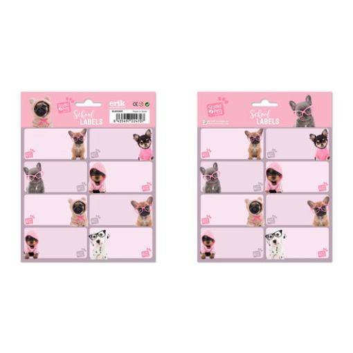 Etiquetas Escolares Studio PETS Dogs 16 unidades