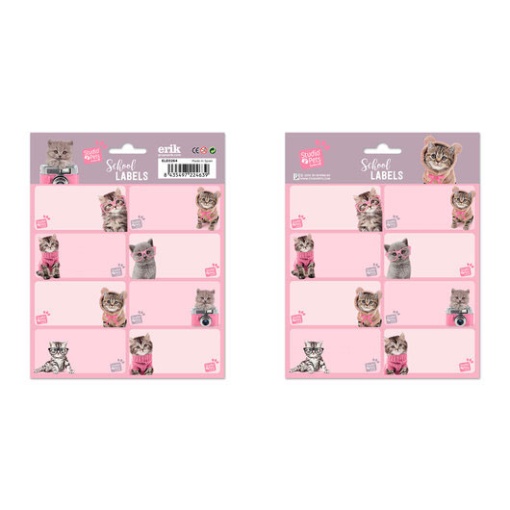 Etiquetas Escolares Studio PETS Cats 16 unidades
