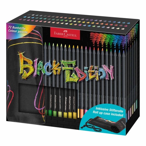 Lápis de Cor FABER-CASTELL Black Edition Longos (72 unidades)
