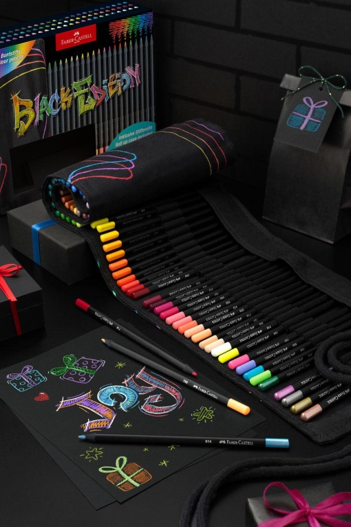 Lápis de Cor FABER-CASTELL Black Edition Longos (72 unidades)