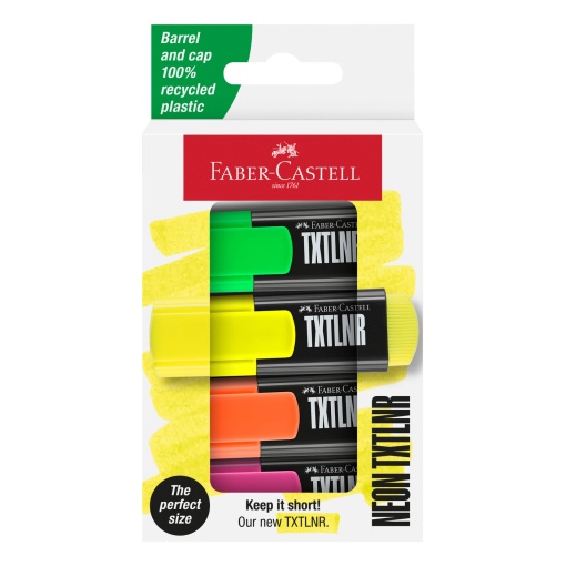 Sublinhador Fluorescente FABER-CASTELL Mini 1-2-5mm 4 Cores