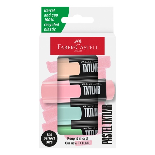 Sublinhador Fluorescente FABER-CASTELL Mini 1-2-5mm 4 Cores Pastel