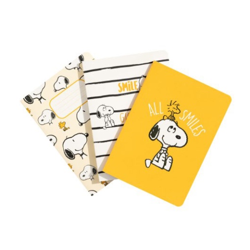 Conjunto 3 Cadernos A6 SNOOPY Lazy Days