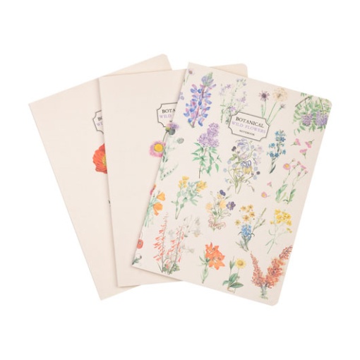 Conjunto 3 Cadernos A5 WILD Flowers