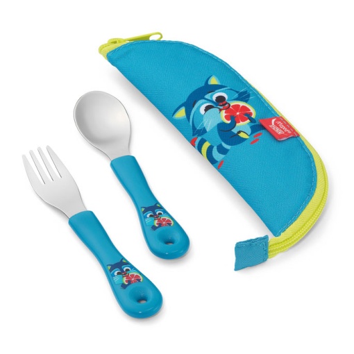 Conjunto de Talheres MAPED Picnik Miniz Guaxinim com Estojo