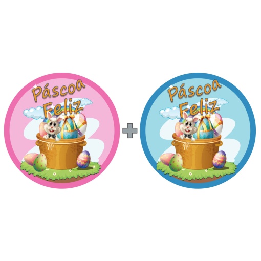 JOL "Happy Easter" adhesive labels, assorted, in a roll (200 units)