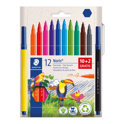 Canetas de Feltro STAEDTLER NORIS Club 326 12 Cores