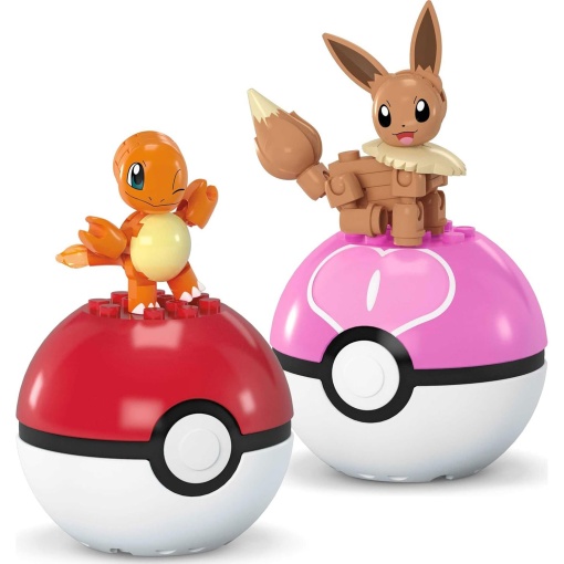Mega POKEMON Construx Pokebola Charmander & Eevee 40 peças MATTEL