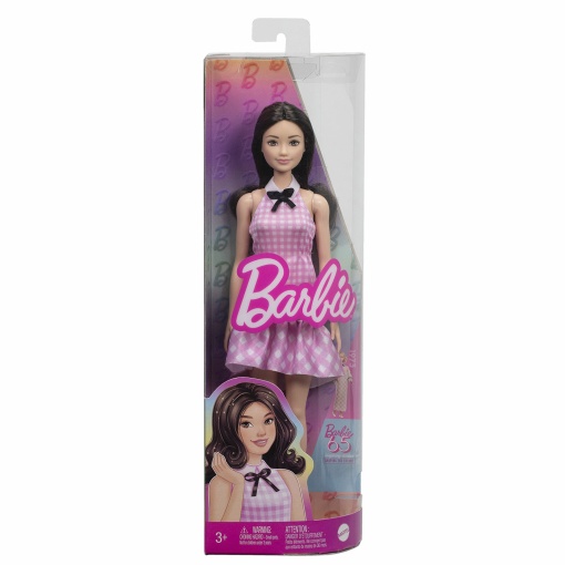 BARBIE Fashionista Vestido Xadrez Rosa MATTEL