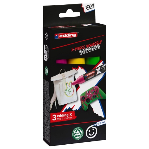 Marcador Acrílico EDDING Multi 6900 2-10mm 3 Cores 690033