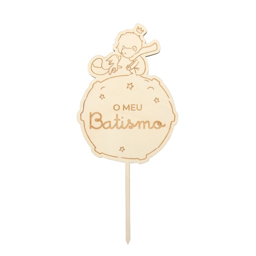 Topo de Bolo de Madeira "O Meu Batismo" 11,4x25x0,4cm