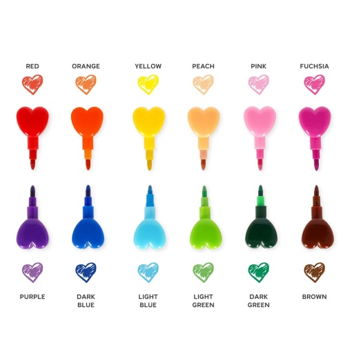 Lápis de Cera Empilhável LEGAMI Dream In Colour Heart 12 Cores