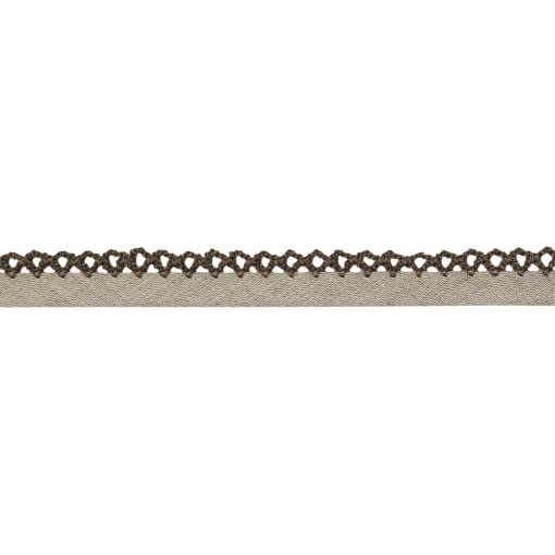 Fita de Viés com Renda 18mm Bege/castanho 2 Picot (metro)
