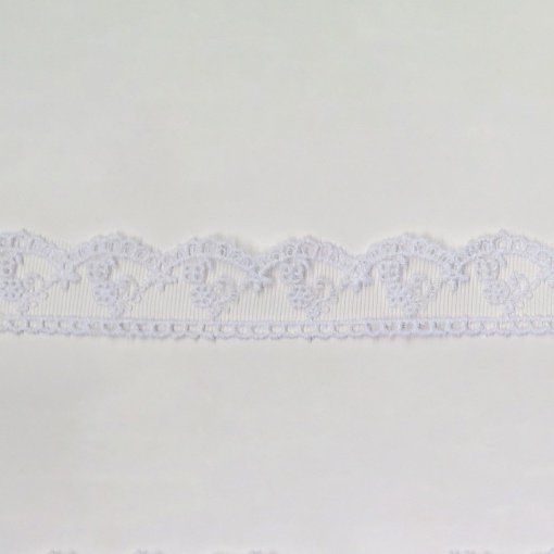 Fita de Tule Bordado 35mm Branco (metro)