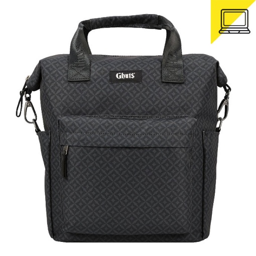 Mala de Tiracolo para Portátil 14" GHUTS Diamonds Black 2025 29x32x14cm