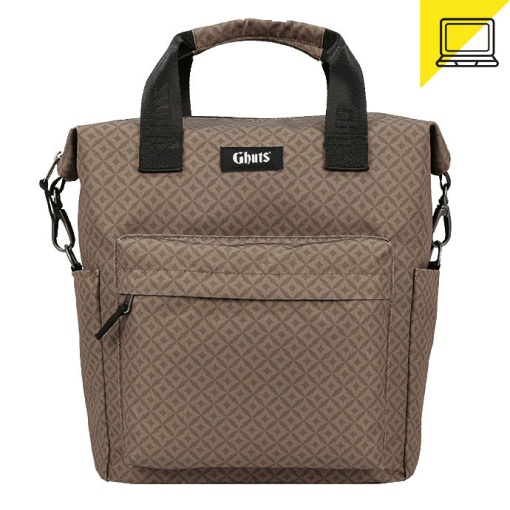 Mala de Tiracolo para Portátil 14" GHUTS Diamonds Taupe 2025 29x32x14cm