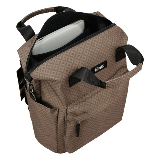 Mala de Tiracolo para Portátil 14" GHUTS Diamonds Taupe 2025 29x32x14cm