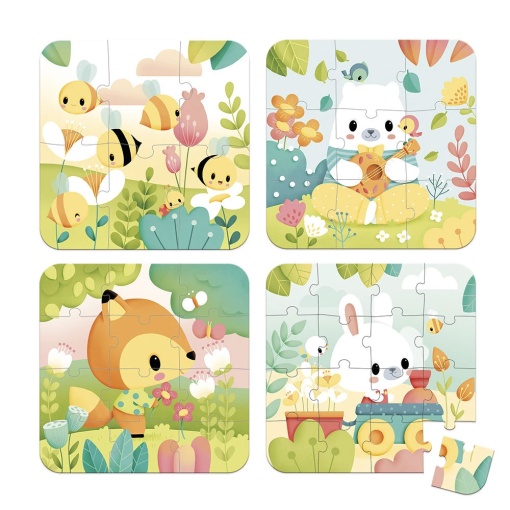 Puzzle JANOD 6-9-12-16 peças Evolutivo Animais