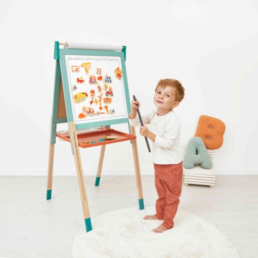 Quadro Duplo Magnético/Ardósia Regulável+ Acessórios 58x65x126cm JANOD