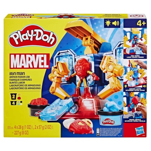 Plasticina MARVEL Homem de Ferro Laboratório de Armaduras Play-Doh HASBRO