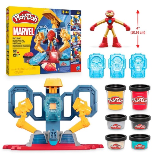 Plasticina MARVEL Homem de Ferro Laboratório de Armaduras Play-Doh HASBRO