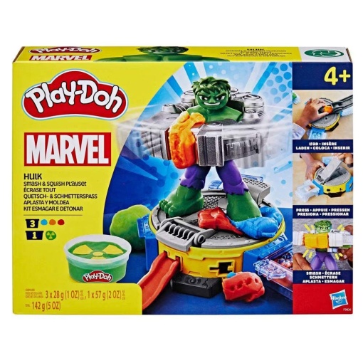 Plasticina MARVEL Hulk Kit Esmagar e Detonar Play-Doh HASBRO