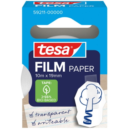 Fita Adesiva 10mx19mm Transparente TESAFILM Paper 59211