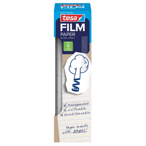 Fita Adesiva 10mx19mm Transparente TESAFILM Paper (8 unidades) 59213