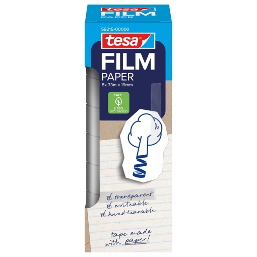 Fita Adesiva 33mx19mm Transparente TESAFILM Paper (8 unidades) 59215